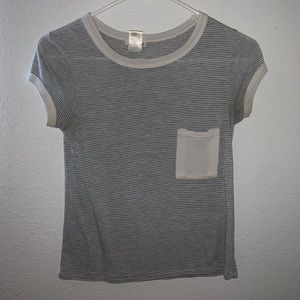 White and Grey Tee Crop Top Fit